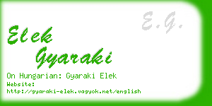 elek gyaraki business card